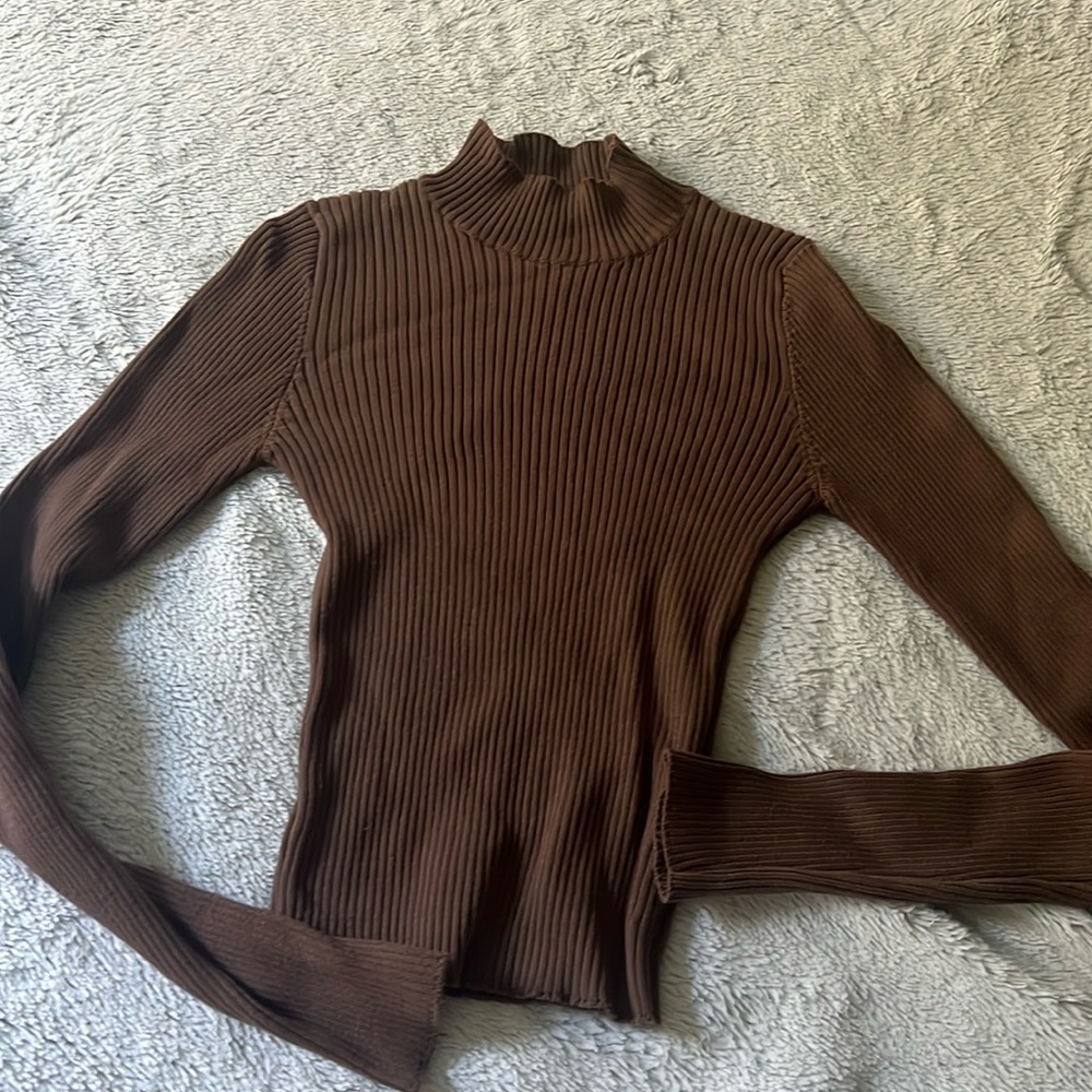 brandy melville brown mock neck sweater